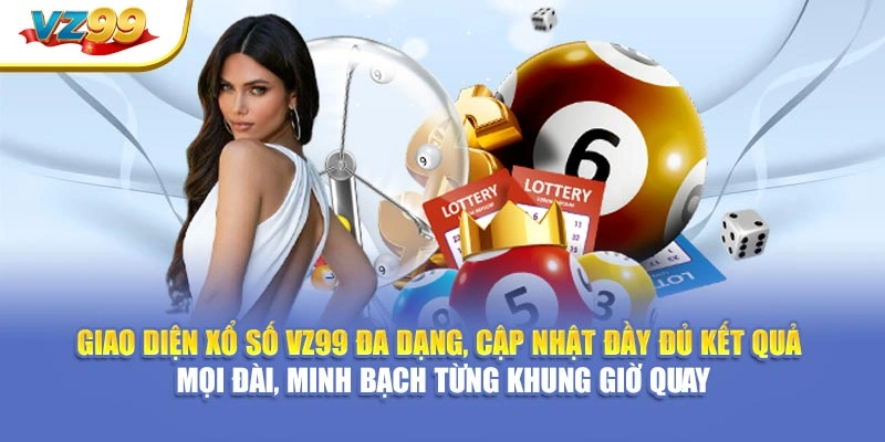 Giao diện xổ số VZ99 đa dạng, cập nhật đầy đủ kết quả mọi đài, minh bạch từng khung giờ quay